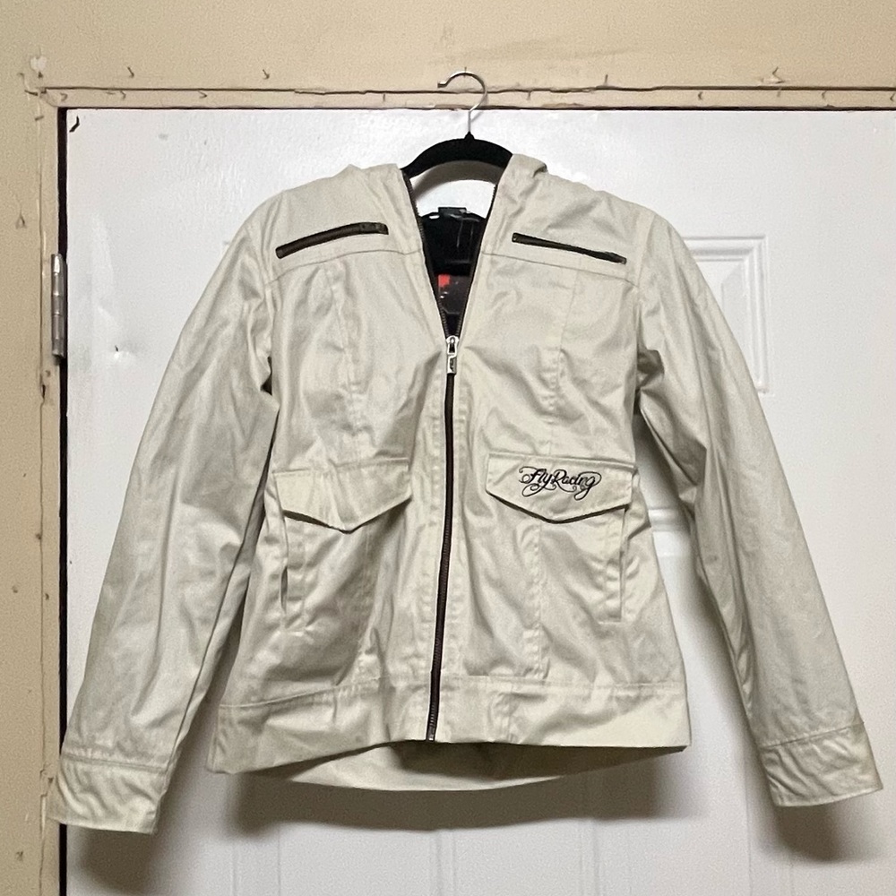 Fly Racing Cream Zip Front Jacket